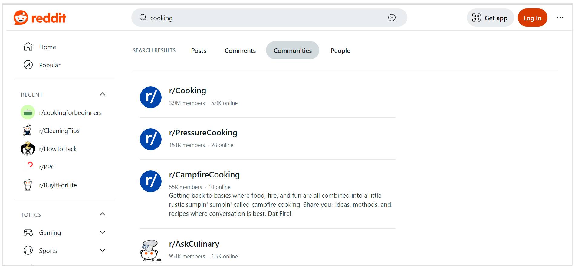 cooking subreddits